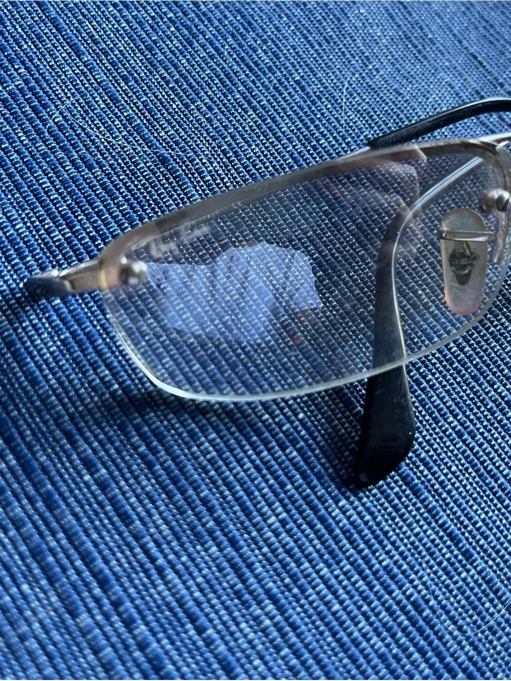 Vintage Ray Ban Rimless Silver/Clear Sunglasses with Black Case